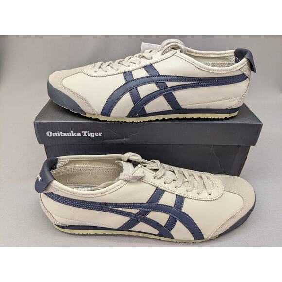 Onitsuka Tiger MEXICO 66 Leather 1183C102-200 Birch/Peacoat Unisex Size 6.5 - Picture 7 of 13